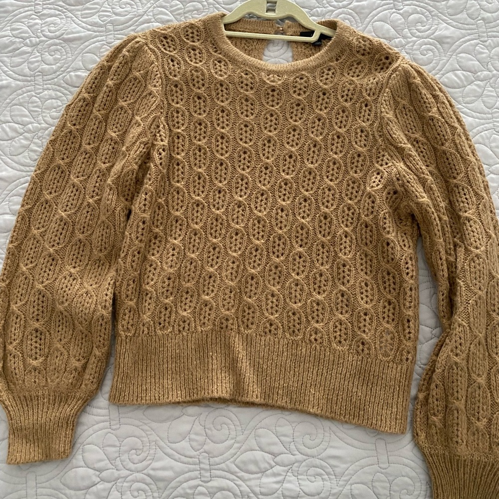 JCrew Balloon-sleeve cable-knit sweater NWOT